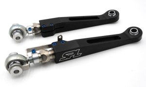BMW M3 Lower Control Arms - Front - SPL Parts - Adjustable, Electroless Nickel Plated, Titanium Hardware - Blue - `22-`27